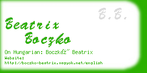 beatrix boczko business card